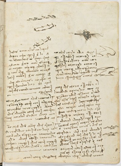 Birds Flight Code, Sheet 18 Recto by Leonardo da Vinci